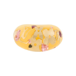 Authentic Louis Vuitton Crystal Resin Inclusion Ring – Yellow, 6.5
