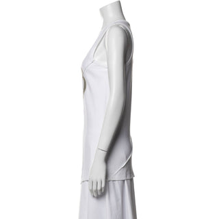 Louis Vuitton White LV sequin logo sleeveless top M sz
