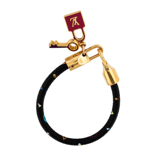Louis Vuitton Enamel Leather Luck It Charm Wrap Bracelet