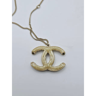 AUTH NEW Chanel Gold-tone Faux Pearl Strass CC Pendant Necklace