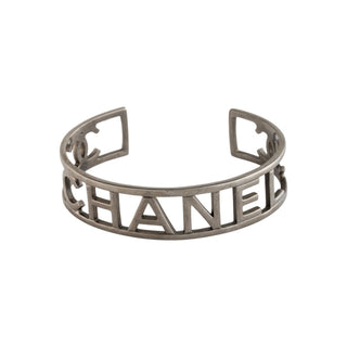 Chanel Summer Silver 2015 Ruthenium Logo Cuff Bracelet