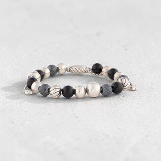 Authentic David Yurman Onyx Hematine Elements Bead Bracelet – 925