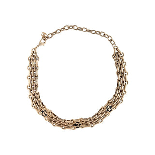 Chanel Fall 2017 Gold-Plated Enamel CC Necklace