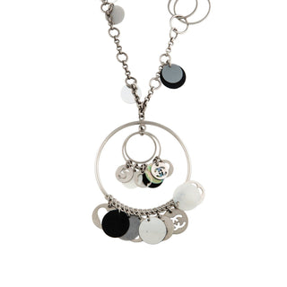 Authentic Chanel Spring 2009 Plastic Pendant Necklace – Palladium, 29in