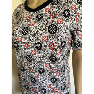 NEW AUTH Louis Vuitton Black multicolor LV Monogram cotton t-shirt XS