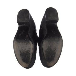 Authentic Chanel 2015 Black Quilted CC Platform Lace-Up Pumps 40.5