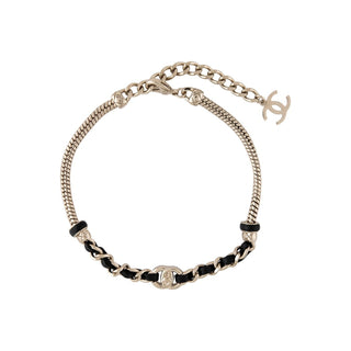 Chanel Summer 2021 Gold-Plated Leather CC Turnlock Necklace