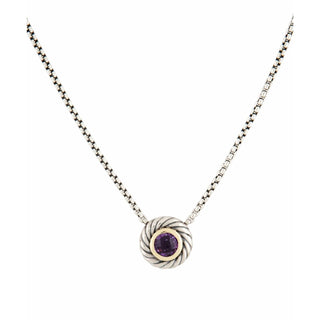 David Yurman Sterling Silver Amethyst Cookie pendant necklace