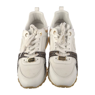 Authentic Louis Vuitton White Monogram Low Top Sneakers – Studded, 40