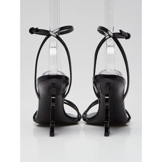 Yves Saint Laurent Black Leather Opyum Sandals 38.5 sz