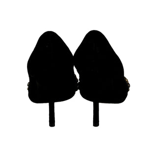 Authentic Louis Vuitton Black Suede Studded Pumps – Logo, IT 40