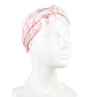 Authentic Christian Dior Toile de Jouy Headband – Pink White M sz
