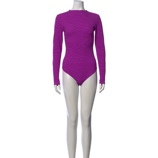 Authentic Fendi x Skims Purple FF Graphic Print Bodysuit M