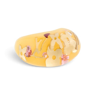Authentic Louis Vuitton Crystal Resin Inclusion Ring – Yellow, 6.5