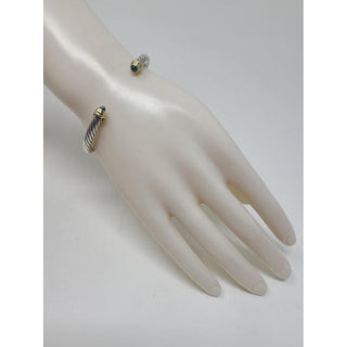 David Yurman Sterling Silver Topaz Cable Classic Cuff