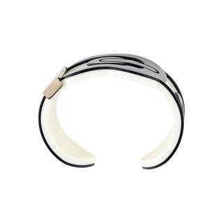 Authentic Fendi Logo Resin Cuff Bracelet – Black & White