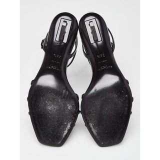 Yves Saint Laurent Black Leather Opyum Sandals 38.5 sz