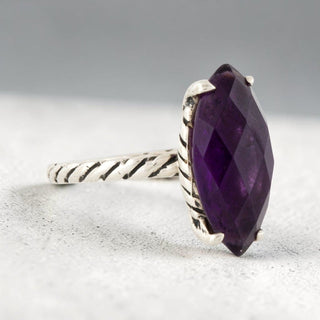 Authentic David Yurman Amethyst Color Classics Ring – Sterling Silver, 6.5