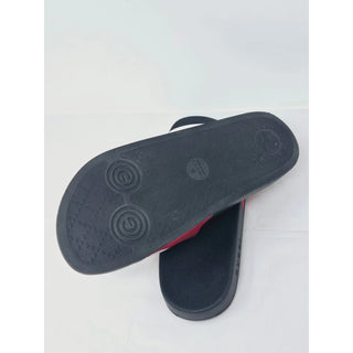 AUTH NEW Gucci Red multicolor signature GG logo rubber sandals 40 sz