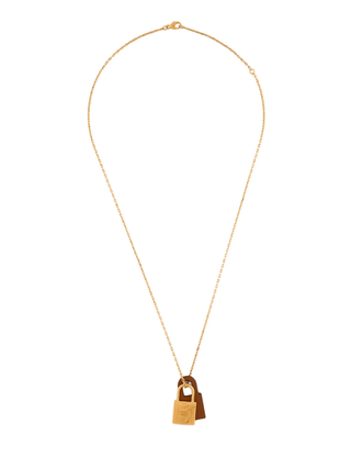 Hermès 18K Gold Pleated O'Kelly Leather Pendant Necklace