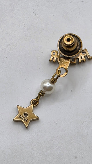 Christian Dior Gold-tone Faux Pearl Crystal J'Adior Drop Earrings