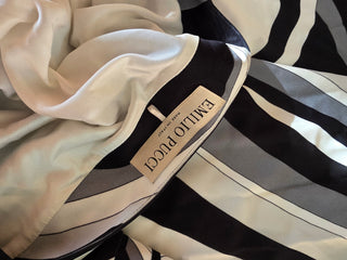Emilio Pucci Black White Signature Printed Mini Dress S sz