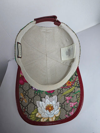 Gucci Multicolor GG Monogram Flora Women's fashion baseball cap L sz