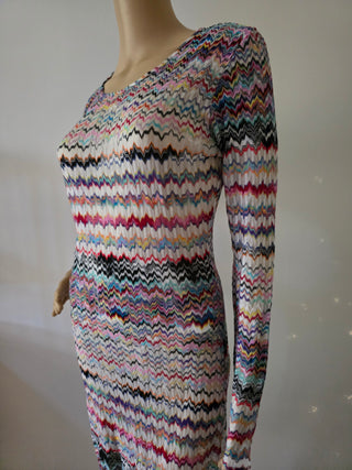 Missoni purple multicolor striped summer dress 10 US sz