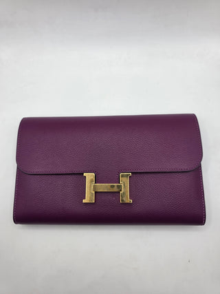 Hermès Purple Leather 2019 Constance Long Wallet