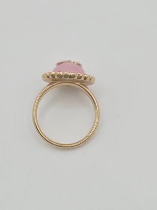 Christian Dior Crystal pink Resin CD Cocktail Ring 5.25 sz
