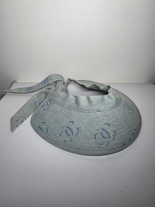 Chanel Blue Interlocking CC Denim Visor