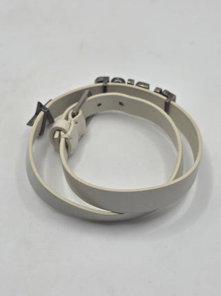 Christian Dior White Leather Wrap Crystal J'Adior Bracelet