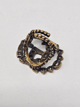 Gucci Crystal 'GG' Logo Cocktail Ring SZ 6.75 M