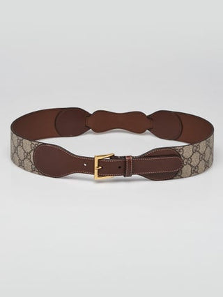 GUCCI Beige/Ebony GG Coated Canvas Horsebit Belt Size 85/34