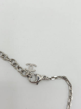 Chanel White Resin Interlocking CC Heart Pendant Necklace