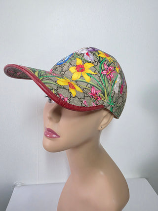 Gucci Multicolor GG Monogram Flora Women's fashion baseball cap L sz