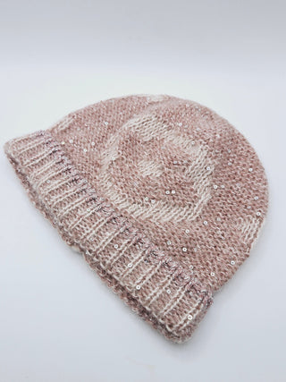 Louis Vuitton Light Pink Logo Sequin Mohair Beanie