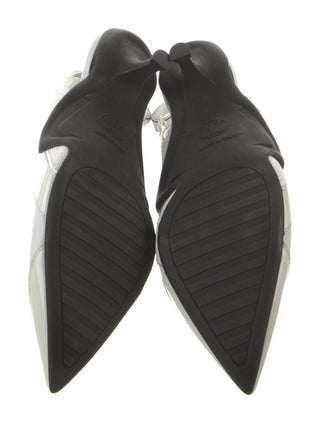 Louis Vuitton White Archlight LV Charm Slingback Leather Slingback Pumps 39 sz