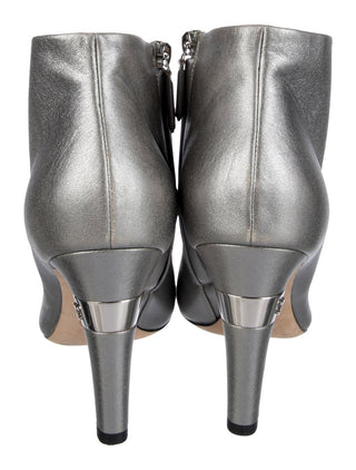 Chanel Silver-tone 2016 Interlocking CC Logo Boots 39