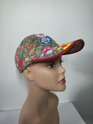 Gucci Multicolor GG Monogram Flora Women's fashion baseball cap L sz