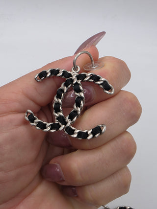 Chanel oversized Woven Interlocking CC Drop Earrings