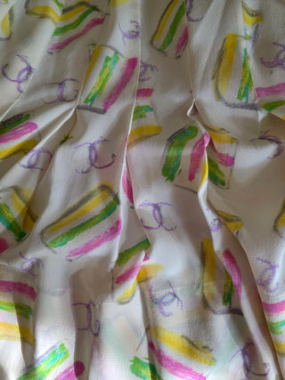 Chanel Multicolor Interlocking CC Logo Summer Knee-Length Dress S sz