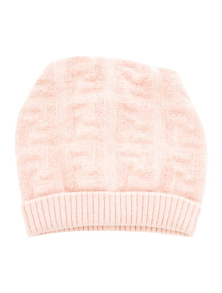 Fendi light pink FF Monogram Fendi Winter Beanie