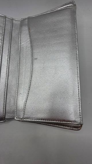 Chanel Silver-tone Interlocking CC Yen Wallet Bifold Wallet