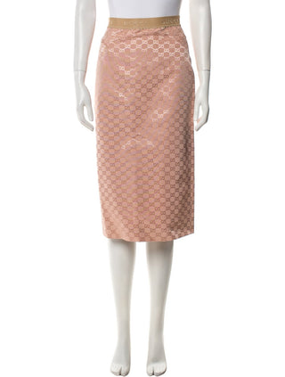 Gucci Beige GG Monogram Knee-Length Skirt XS sz