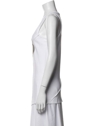 Louis Vuitton White LV sequin logo sleeveless top M sz