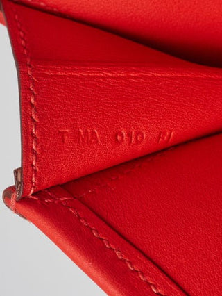 Hermes Vermillion Swift Leather Jige PM Clutch Bag