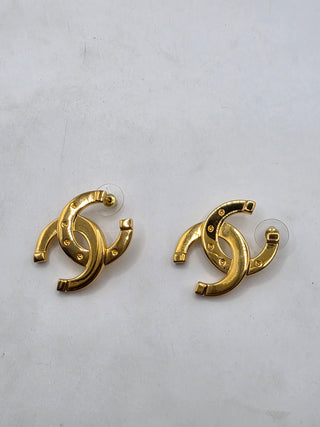 Chanel Gold-tone 2026 Oversize Interlocking CC stud earrings