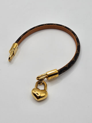 Louis Vuitton Brown Leather Crazy In Lock Charm Bracelet