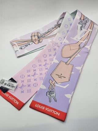 Louis Vuitton pink purple LV Monogram Silk Bandeau